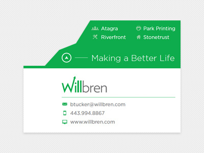 Willbren Comp Part 3 business card diecut finance folded business card gotham pantone 355 u willbren