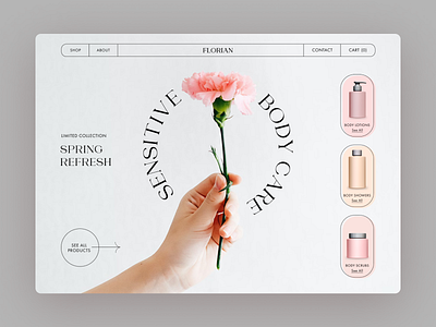 FLORIAN E-commerce Body Care body care branding cosmetic design e commerce ui ux web design