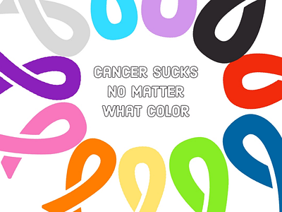 Cancer sucks, no matter what color. #cure #cancer brand cancer cure design healthy illustration inspiration logo motivation quote typography