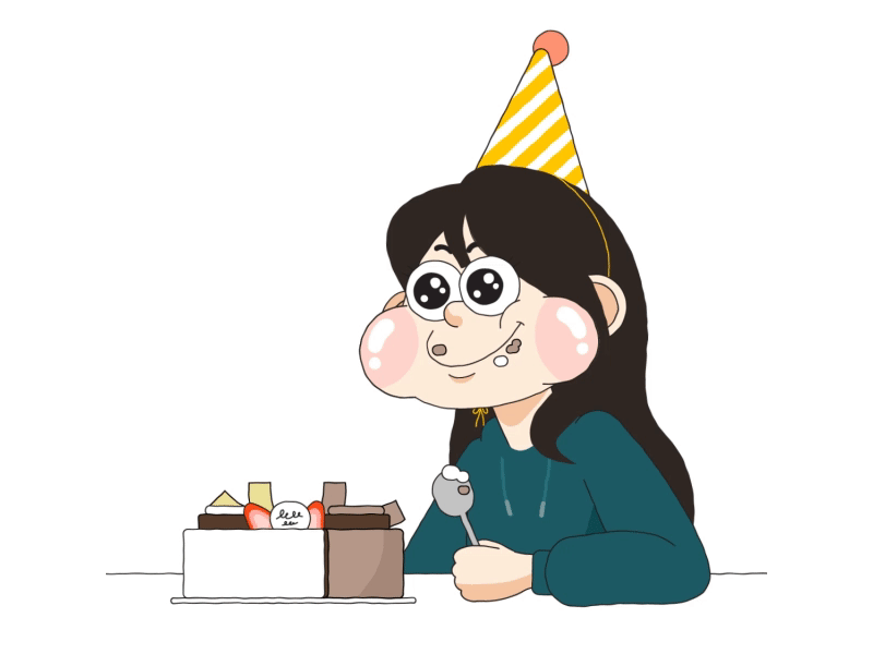 Celebrate birthday cake celebrate character dessert eat girl loop