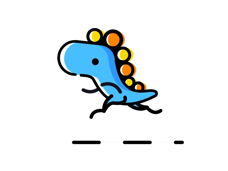 Dino run 2d after effects animation character flat gif illustration loop