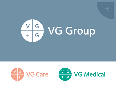 VG Group branding circle cross emblem flat geometric graphic design identity logo logotype mark medicine monogram simple symbol