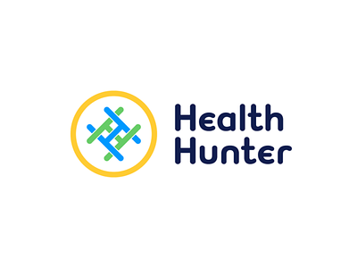 Health Hunter branding design emblem flat geometric graphic design hh letters identity illustration logo logotype mark monogram sign simple symbol visual identity weave weaving сrossing