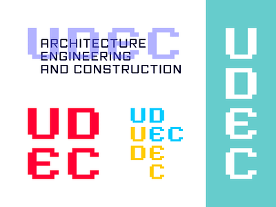 UDEC architecture branding construction constructor design engineering flat geometric graphic design identity illustration lettering lettermark logo logotype mark monogram shape simple variability