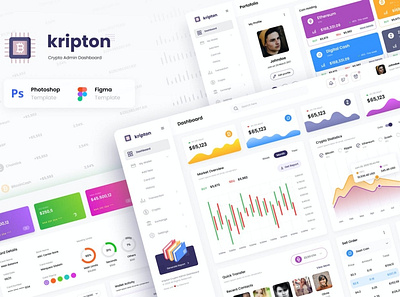 Kripton - Cryptocurrency Dashboard UI Design 3d app blur card clean crypto cryptocurrency cryptocurrency app cryptocurrency exchange cryptocurrency investments cryptocurrency wallet design gradient isometric kripton minimal timeline ui kit web web app