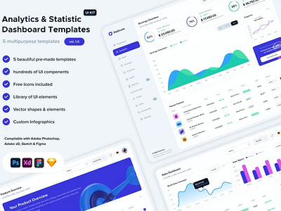 Analytics & Statistics Dashboard Templates