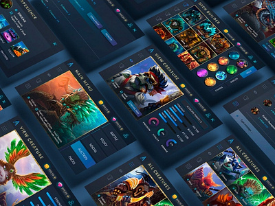 Phantasy Dark Cards Game App & UI Kit Template