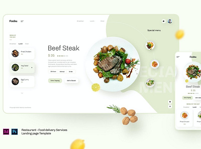 Foobu - Retaurant, Food Delivery Service Template app banner creative interface landing page mobile modern page ui ui design ui ux uidesign uiux user interface user interface design user interface designer user interface ui ux ux design uxdesign