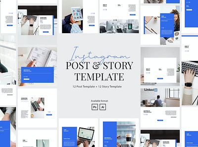 Elegant Corporate Instagram Posts & Stories blog blogger branading design instagram instagram banner instagram post instagram posts instagram stories instagram story template instagram template modern post posts social media social media pack social media template stories story template