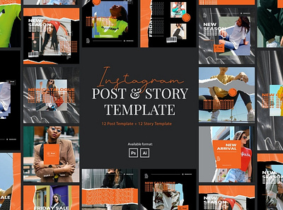 Urban Style Instagram Post and Story Template blog blogger branading design instagram instagram banner instagram post instagram posts instagram stories instagram story template instagram template modern post posts social media social media pack social media template stories story template