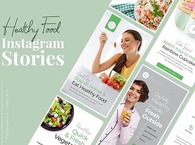 Healthy Food Instagram Templates advertising branding color design healthy instagram instagram banner instagram post instagram post template instagram posts instagram stories instagram story template instagram template instagram templates social media social media template stories story template templates