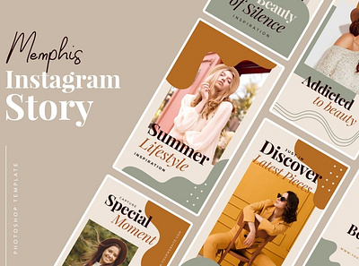 Memphis Instagram Templates advertising branding color design instagram instagram banner instagram post instagram post template instagram posts instagram stories instagram story template instagram template instagram templates memphis social media social media template stories story template templates