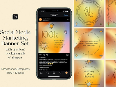 Gradients Social Media Marketing Banner Set