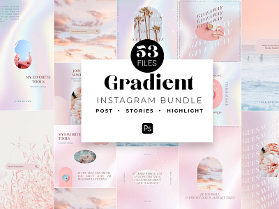 Gradient Instagram PSD Templates advertising aesthetic aesthetics branding color design gradient gradient color gradient design gradient logo gradients instagram banner instagram post instagram post template instagram story template instagram templates social media template stories story templates