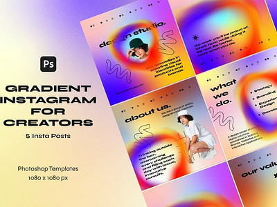 Gradient Instagram Templates for Creators