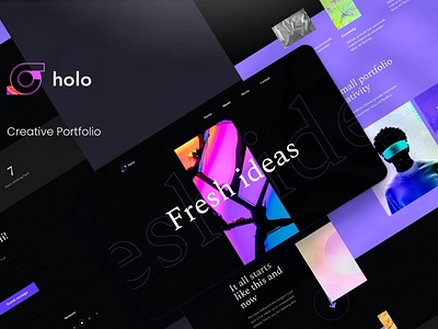 Holo - Creative Portfolio PSD Template 3d 3d illustration app bar blur blur gradient card chart clean dashboard gradient illustration minimal mobil progress simple ui ui design ux ux design