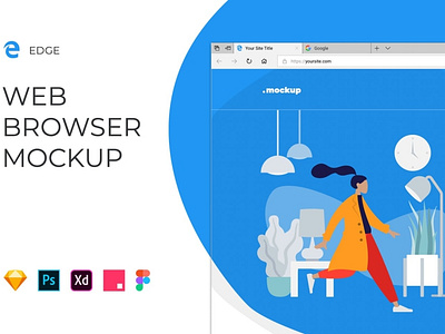 Edge Browser Window – Website Mockup