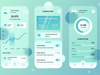 Banking Glassmorphic Mobile App UI Kit