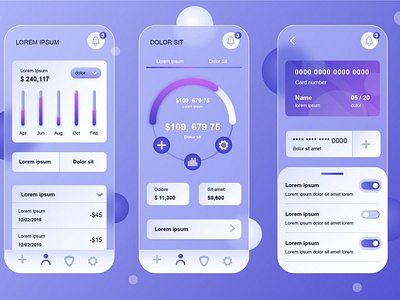 Finance Glassmorphic Mobile App UI Kit