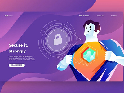 Security - Banner & Landing Page app banner banners business concept development icon illustration isometric isometric design landing landing page page process strategy technology web app web banner website website banner