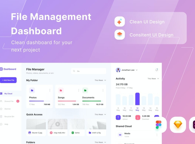 File Management Dashboard by Deborah Jones on Dribbble