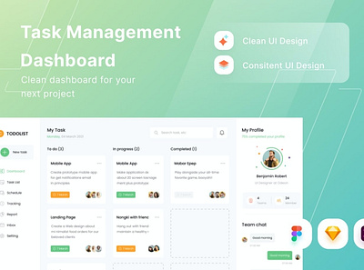 Task Management Dashboard 3d 3d illustration app blur card clean dashboard design gradient illustration isometric minimal timeline ui ui design ui kit ux ux design web web app