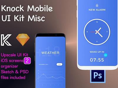 Knock Mobile UI Kit eCommerce - 2 Screens