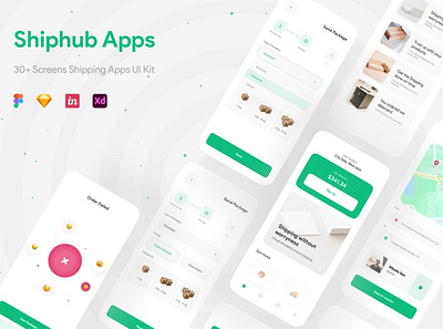 Shiphub - Delivery Service UI Kit 3d animation app branding concept design development graphic design illustration logo motion graphics ui ui design user interface ux ux design vector web design web development website