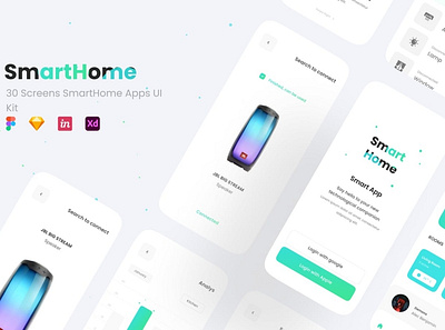 Smarthome - Smarthome Apps UI Kit 3d agency animation app branding concept design graphic design illustration logo motion graphics simple ui ui design ux ux design vector web design web development website