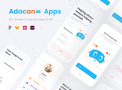 Adacana - Chat Bot Apps UI Kit 3d animation app branding concept design development graphic design illustration logo motion graphics ui ui design user interface ux ux design vector web design web development website