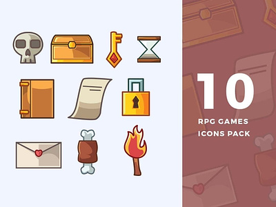 10 RPG Games Icons Pack