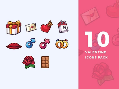 10 Valentine Icons Pack