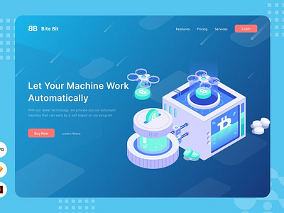 Auto Pilot Machine - Website Header - Illustration