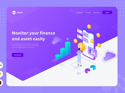 Money Management - Website Header Illsutration 3d animation app branding concept design graphic design header illustration logo motion graphics ui ui design ux ux design vector web design web development website website header