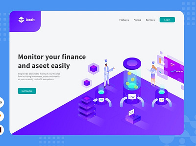 Financial Analysis - Website Header Illustration 3d animation app branding business concept design graphic design header illustration landing page landing pages logo motion graphics page ui ui design ux ux design vector