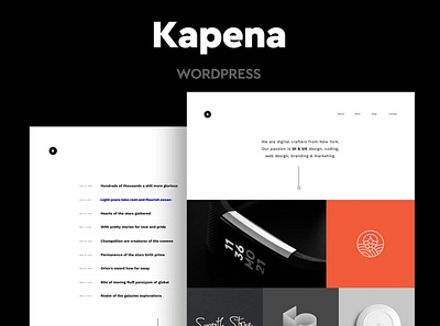 Kapena - Minimal Portfolio WordPress Theme app blog blogger clean creative fashion minimal minimalist modern photographer photography portfolio responsive stylish ui unique ux design web design web development website