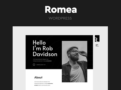 Romea - Personal Portfolio WordPress Theme app branding business concept design development lifestyle portfolio theme themes ui ui design ux ux design web web design website wordpress wordpress theme wordpress themes