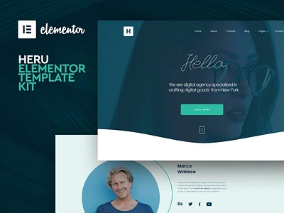 Heru - Creative Elementor Template Kit app blog blogger concept creative design elegant elementor elementor kit illustration logo minimal modern ui user interface ux ux design web design web development website