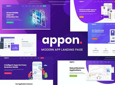 Appon - App & SaaS Software WordPress Theme app application design saas template theme ui ui design user interface ux ux design web design web development website wordpress wordpress template wordpress theme