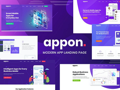 Appon - App & SaaS Software WordPress Theme app application design saas template theme ui ui design user interface ux ux design web design web development website wordpress wordpress template wordpress theme