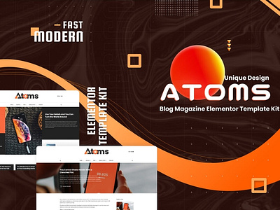 Atoms - Blog & Magazine Elementor Template Kit app blog blogger design development elementor elementor kit magazine magazine template ui ui design ux ux design web design web development website