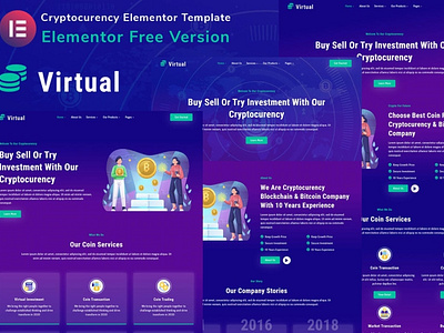 Virtual - Cryptocurency Blockchain & Bitcoin Elementor Template