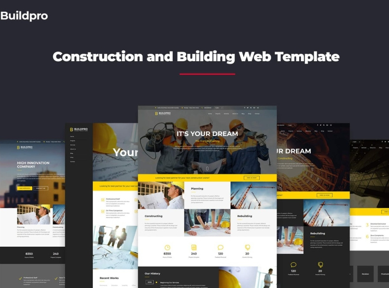 BuildPro - Construction and Building Web Template by InfoGraphix on ...