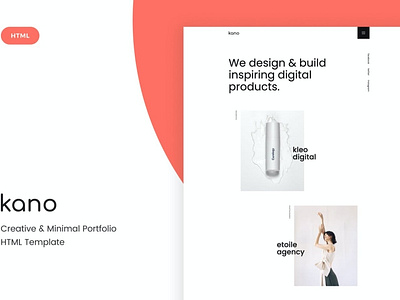 Kano - Creative & Minimal Portfolio HTML Template agency app creative design designer elegant freelancer illustrator minimal photographer portfolio studio typography ui ui design ux ux design