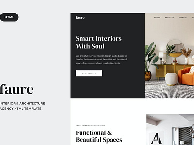 Faure - Interior & Architecture Agency HTML Templa agency app architect architecture design designer development illustration interior portfolio simple studio ui ui design ux ux design vector web design web development website