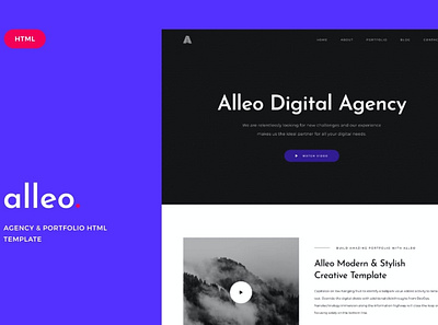 Alleo - Agency & Portfolio HTML Template agency app blog creative design freelancer landing landing page multipurpose page photography portfolio responsive showcase ui ui design ux ux design web design website