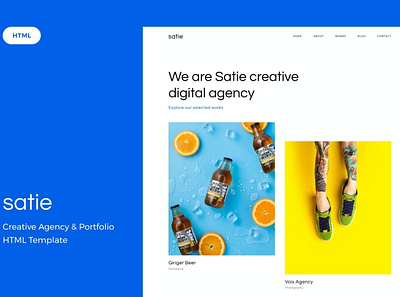 Satie - Creative Agency & Portfolio HTML Template agency app creative design designer digital elegant freelance freelancer illustrator photographer portfolio responsive studio ui ui design ux ux design web design website