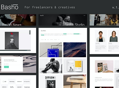 Basho - A Creative HTML5 Template for Freelancers app design freelancer gallery html5 masonry minimal modern parallax photography portfolio responsive studio ui ui design ux ux design web design web development website