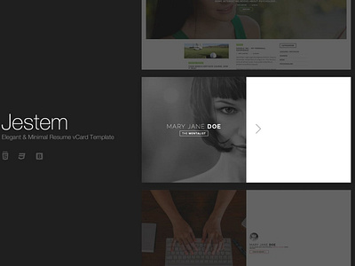 Jestem - Elegant & Minimal Resume vCard Template app blog bootstrap cealn cv elegant freelancer gallery modern one one page personal portfolio profile resume ui ui design ux ux design vcard