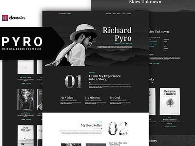 Pyro - Writer Portfolio Elementor Template Kit